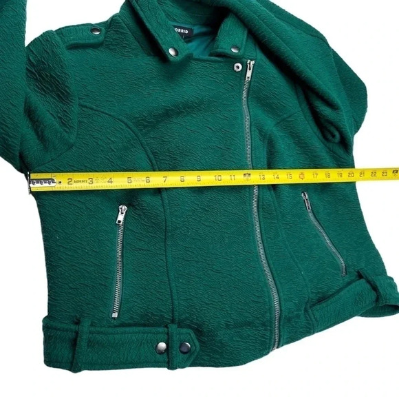 Torrid Textured Knit Moto Jacket Green Size 0 - Picture 8 of 13